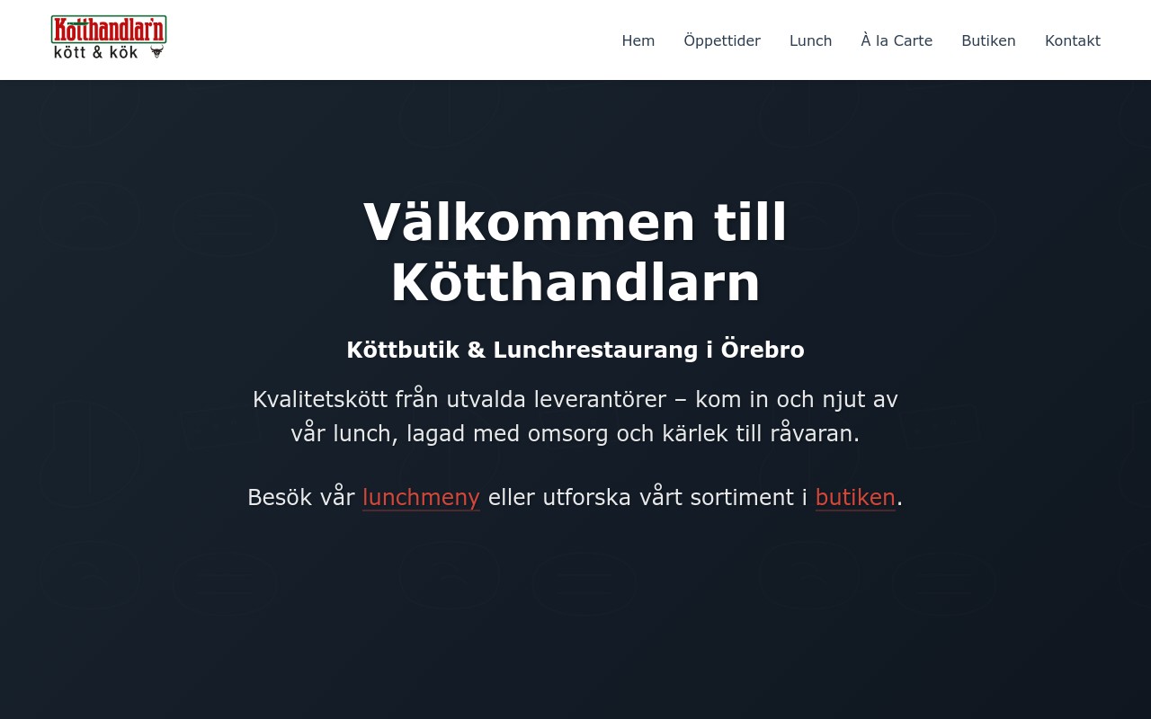 Kötthandlarn i Örebro - Webbplats skapad av Penbyte