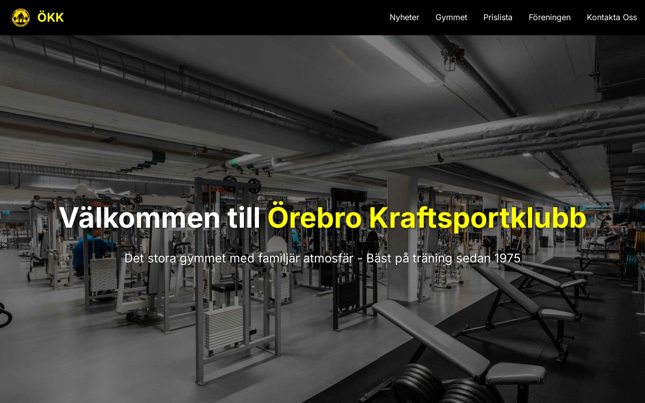 Örebro Kraftsportklubb - Webbplats designad och utvecklad av Penbyte